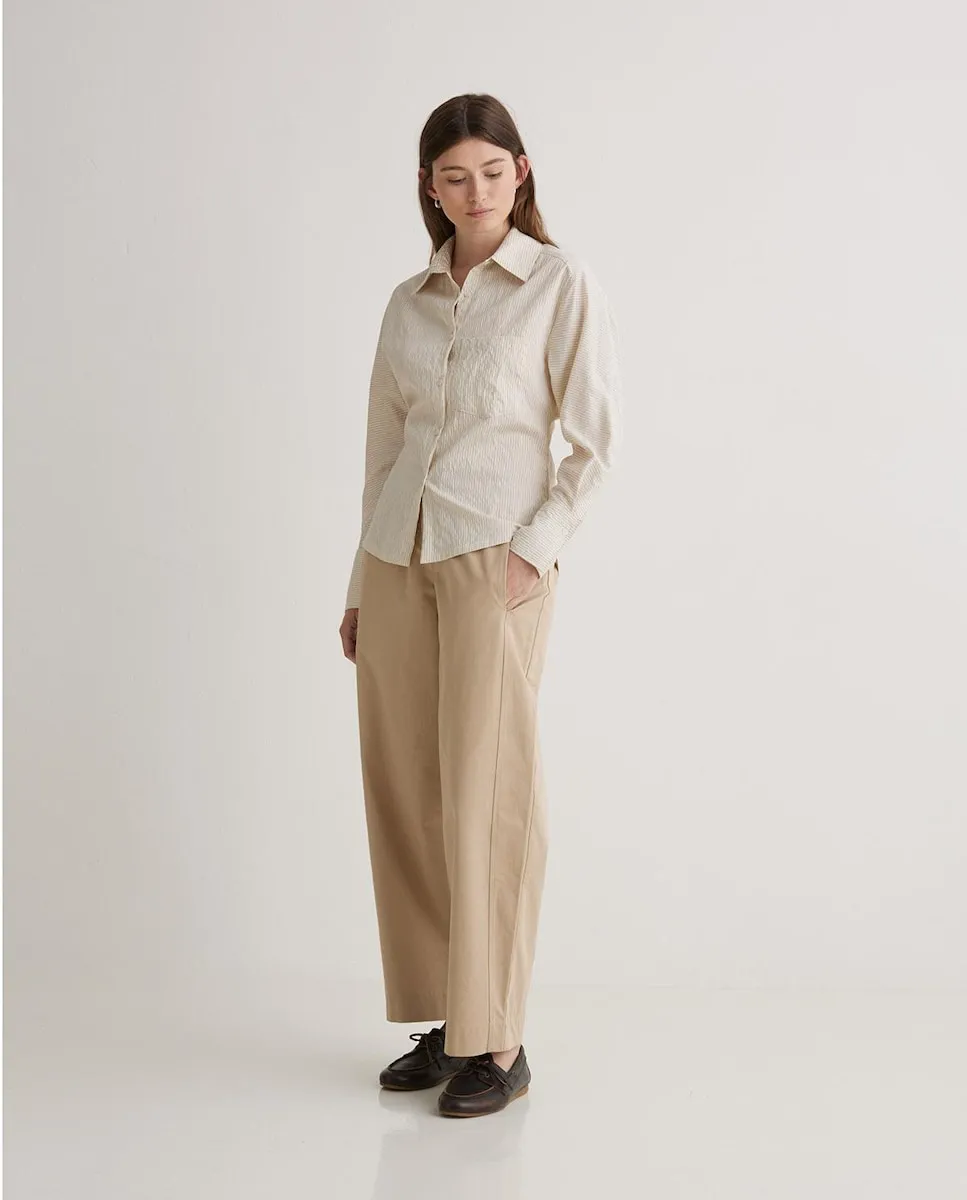 Женские широкие брюки на пуговице и молнии Yerse, бежевый
Женские широкие брюки на пуговице и молнии Yerse, бежевый