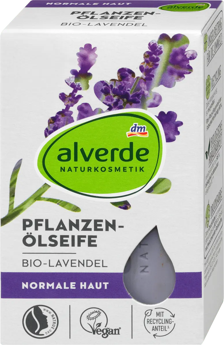 Мыло на растительном масле органическое лавандовое кусок мыла 100г. alverde NATURKOSMETIK
Мыло на растительном масле органическое лавандовое кусок мыла 100г. alverde NATURKOSMETIK