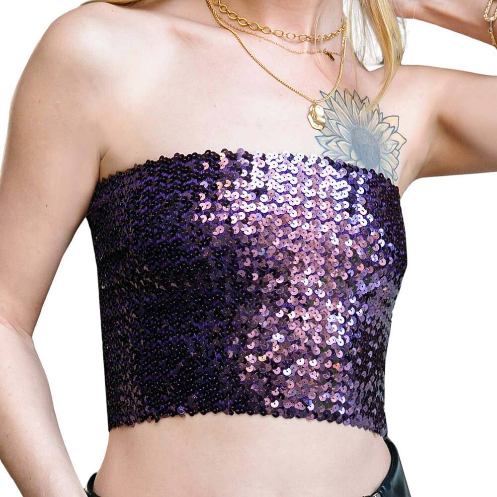 Женское бандо без бретелек с блестками и блестками Anna-Kaci, фиолетовый
Женское бандо без бретелек с блестками и блестками Anna-Kaci, фиолетовый