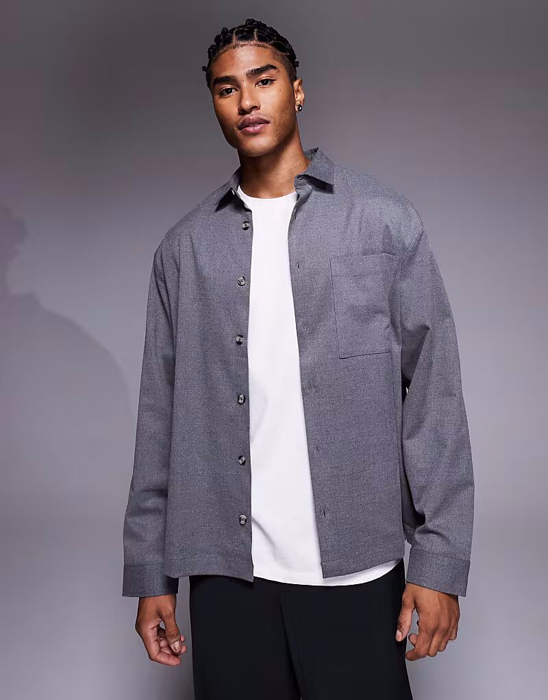 Рубашка свободного кроя серого цвета Asos Design
Рубашка свободного кроя серого цвета Asos Design