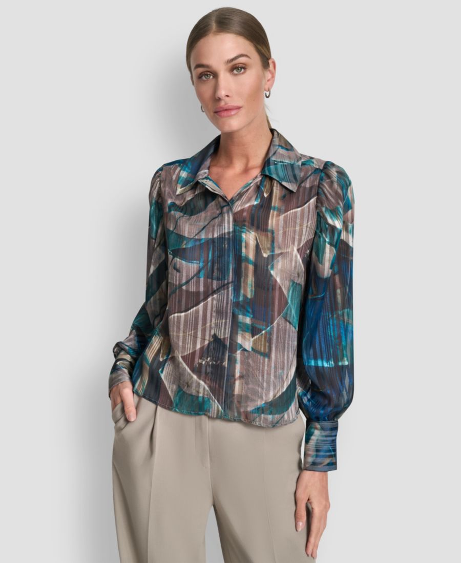 Женская рубашка с рукавами-баллонами DKNY, City Taupe/ocean Blue Multi
Женская рубашка с рукавами-баллонами DKNY, City Taupe/ocean Blue Multi