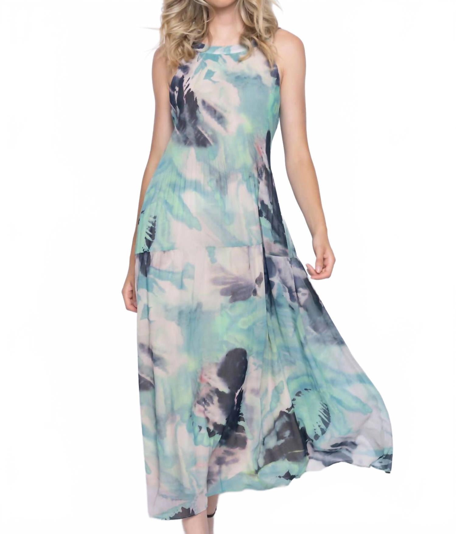 PICADILLY Длинное плиссированное платье без рукавов, нефритового цвета
PICADILLY Длинное плиссированное платье без рукавов, нефритового цвета