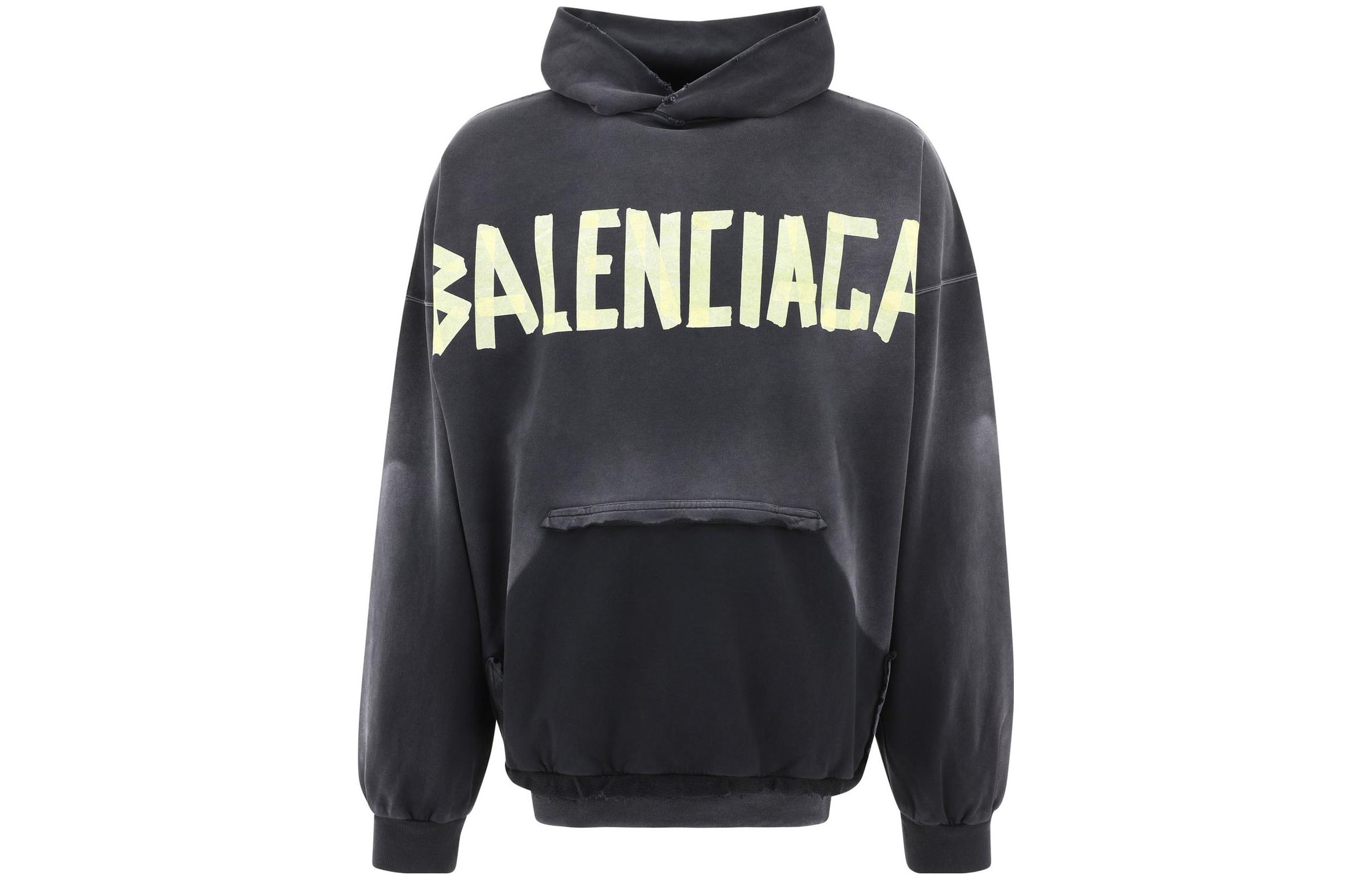 Рваный худи с карманом Balenciaga, серый
Рваный худи с карманом Balenciaga, серый