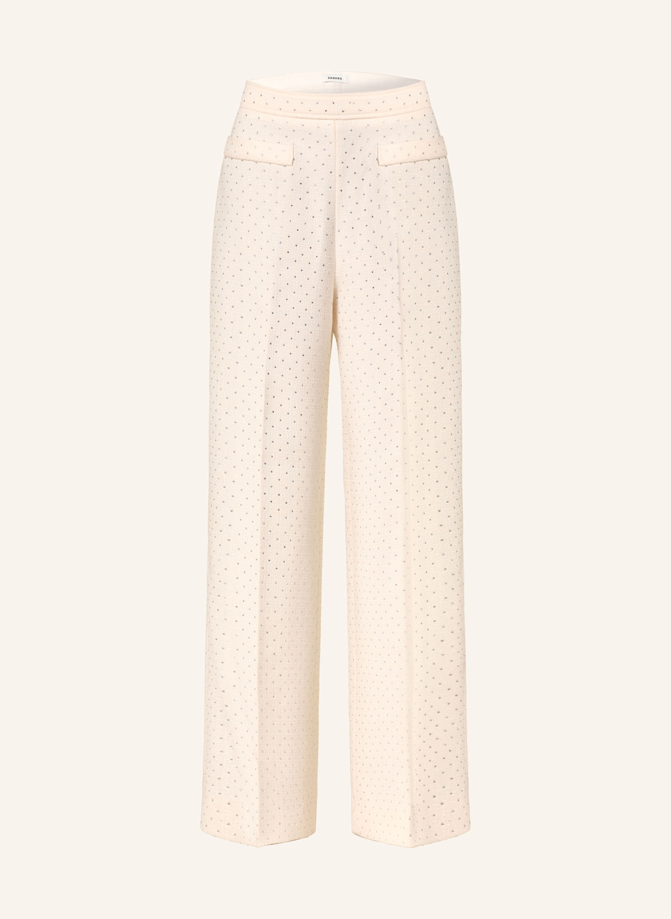 Вязаные брюки с драгоценными камнями Sandro, экрю
Вязаные брюки с драгоценными камнями Sandro, экрю