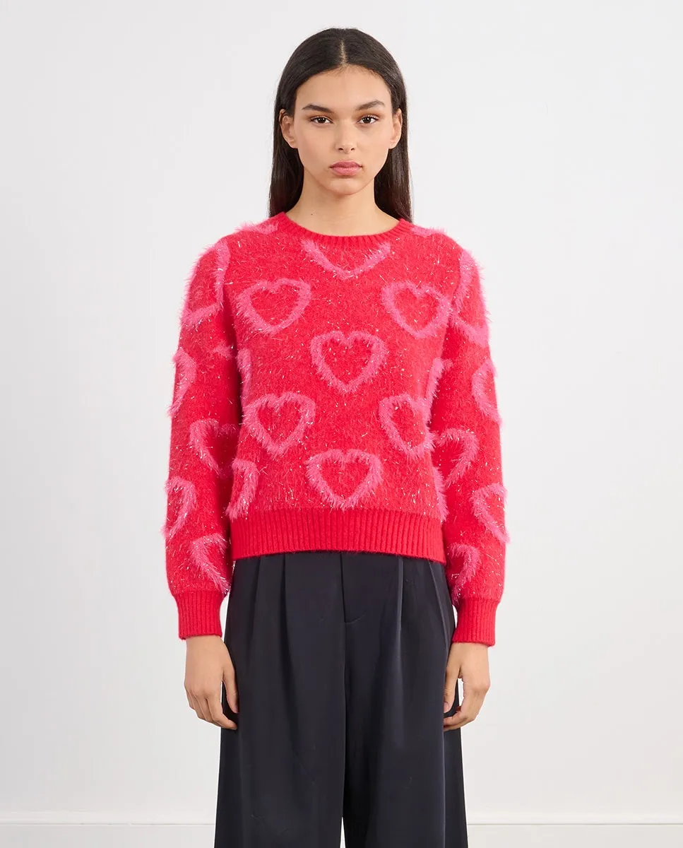 Женский свитер с длинным рукавом с деталями в виде сердечек Lili Sidonio, красный
Женский свитер с длинным рукавом с деталями в виде сердечек Lili Sidonio, красный