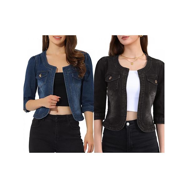 2 упаковки женских джинсовых курток без воротника с рукавом 3/4 Inspire Chic, Dark Blue Black
2 упаковки женских джинсовых курток без воротника с рукавом 3/4 Inspire Chic, Dark Blue Black