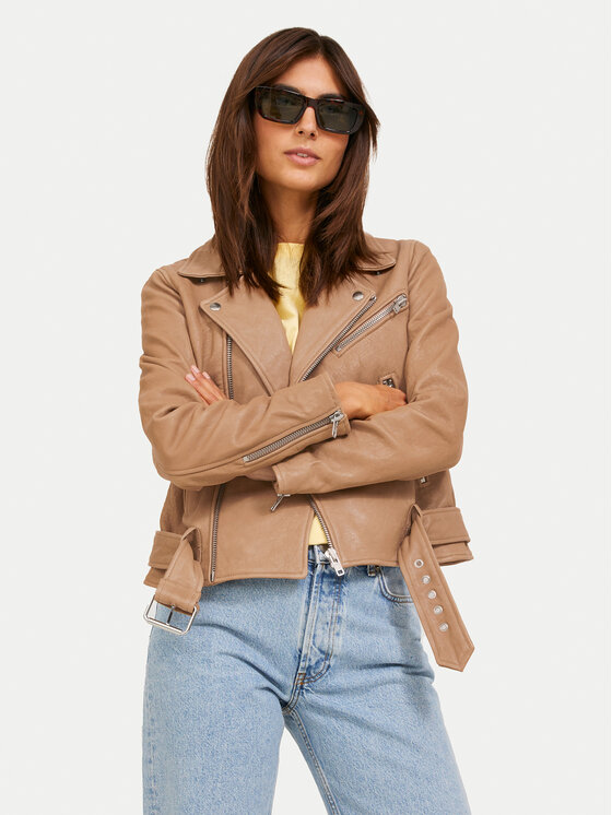 Кожаная куртка стандартного кроя Jjxx, коричневый 
Кожаная куртка стандартного кроя Jjxx, коричневый