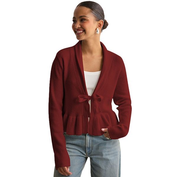 Женский кардиган с запахом и рюшами Yesfashion, Wine Red
Женский кардиган с запахом и рюшами Yesfashion, Wine Red