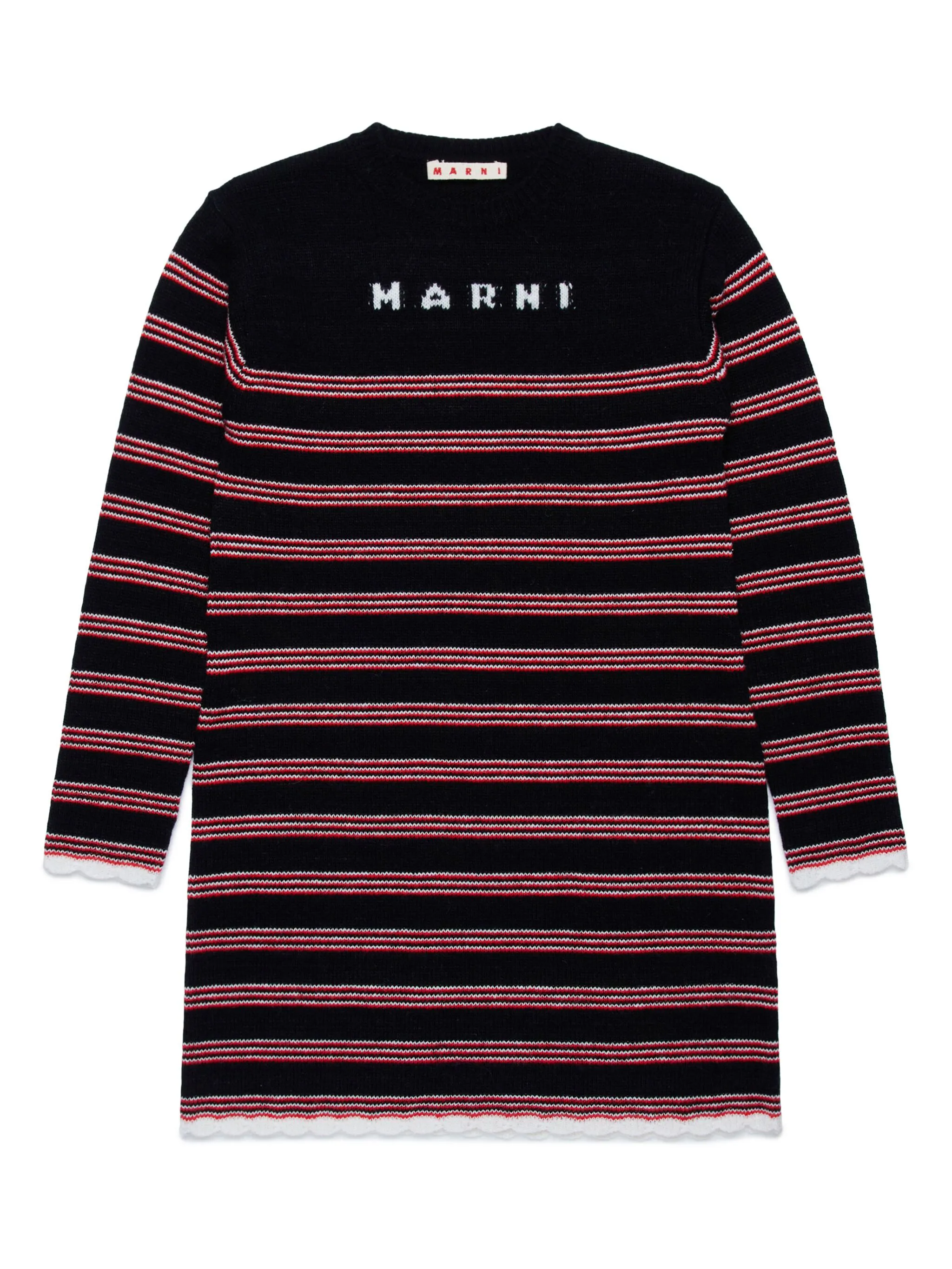 Платье в полоску вязки интарсия Marni Kids, черный
Платье в полоску вязки интарсия Marni Kids, черный