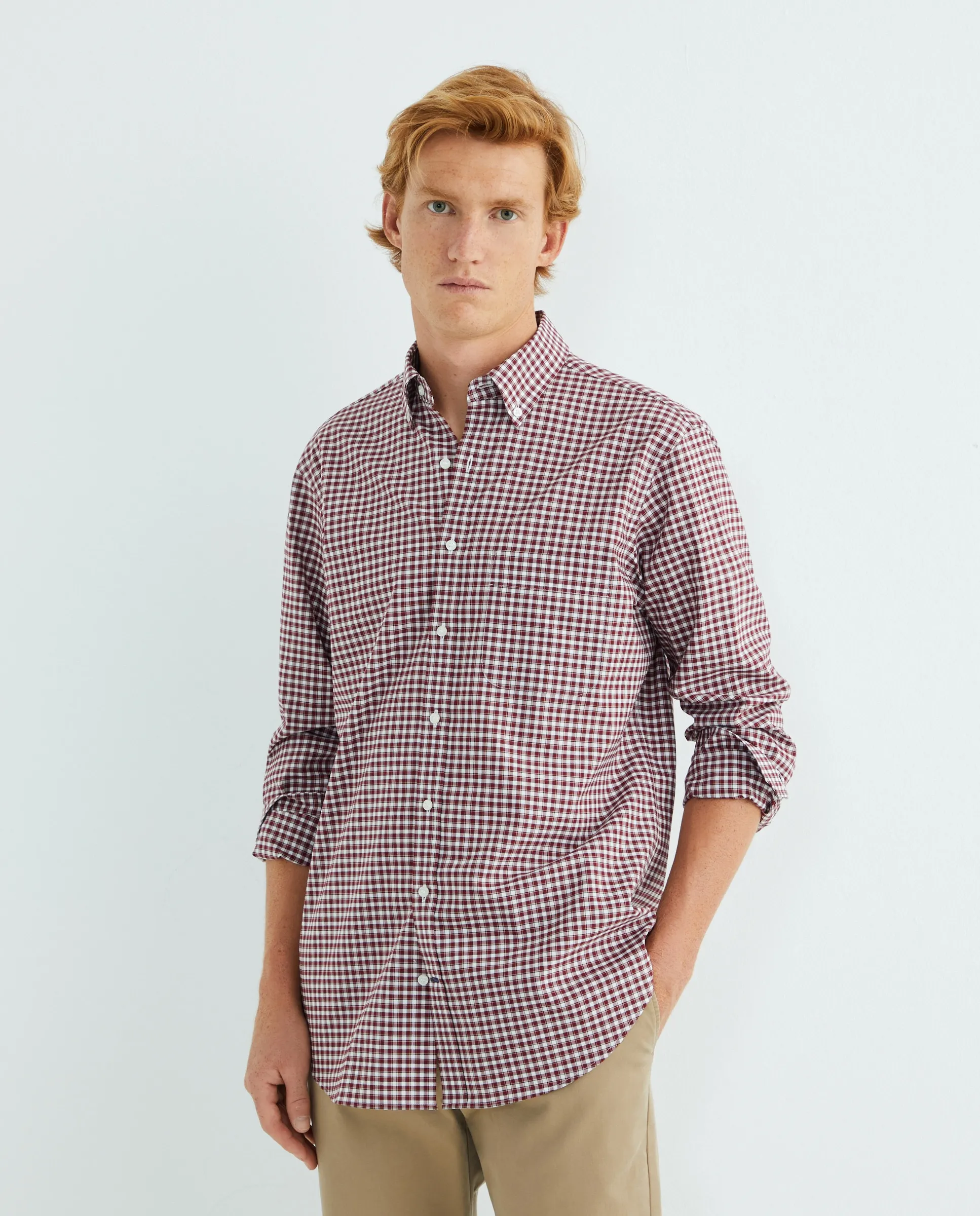 Мужская рубашка без утюжки Rushmore, бордовый
Мужская рубашка без утюжки Rushmore, бордовый