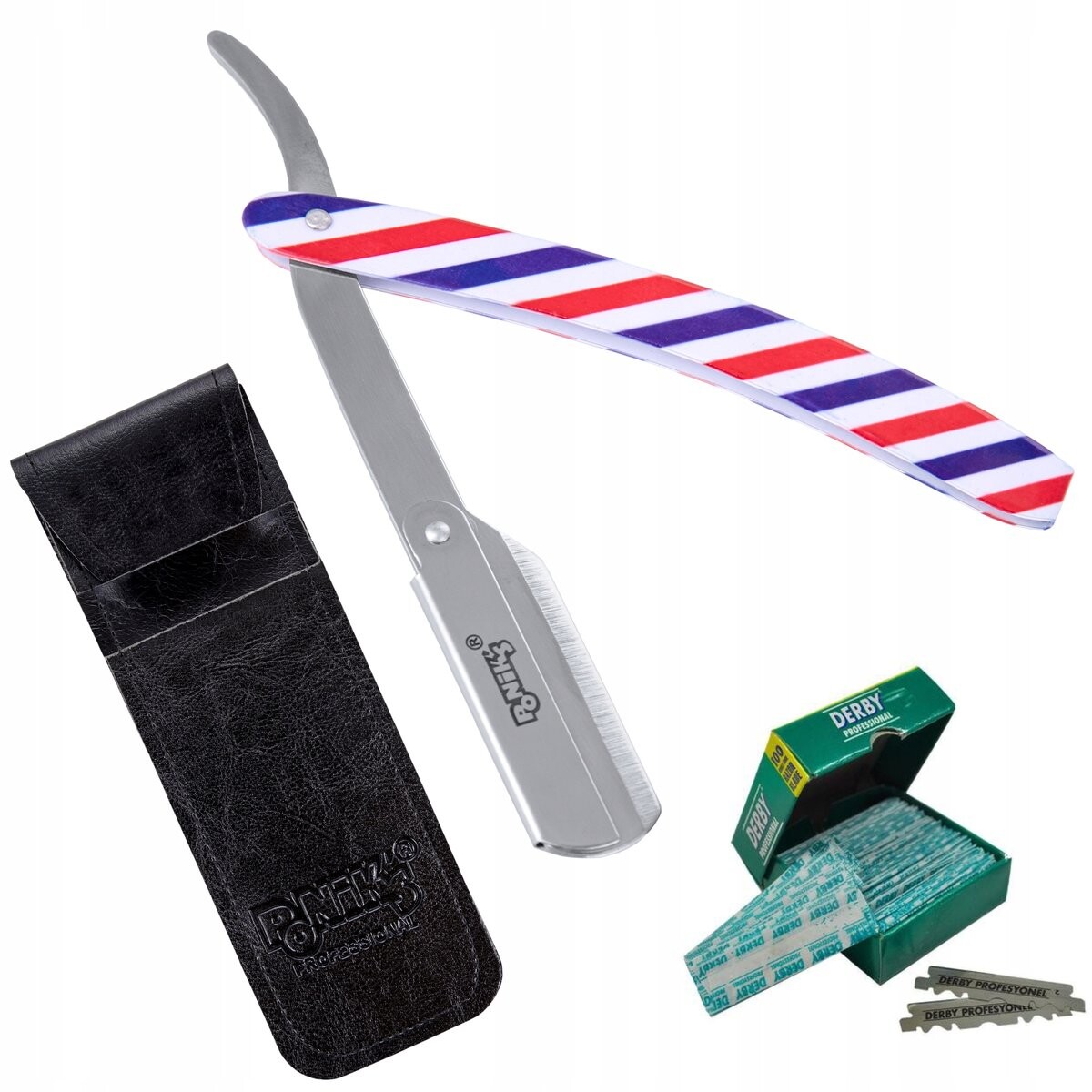 Бритва для бритья парикмахера Поника + 100 бритв дерби Poniks
Бритва для бритья парикмахера Поника + 100 бритв дерби Poniks