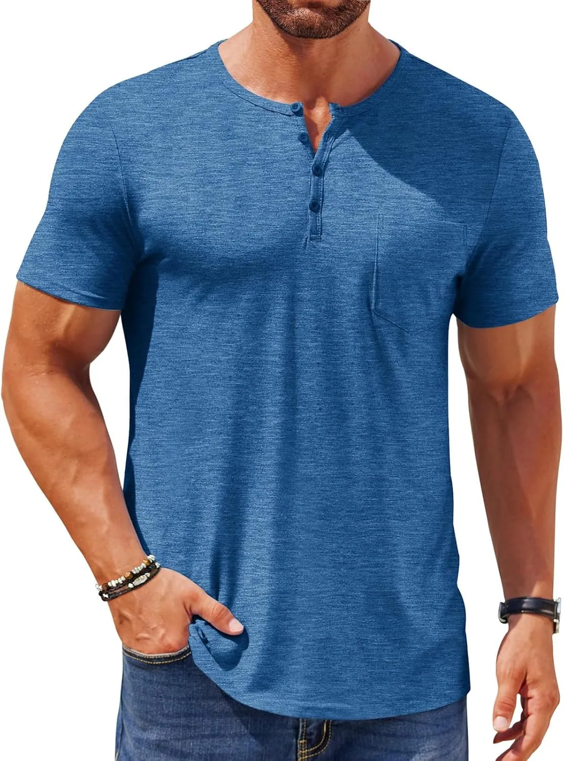 Мужская футболка Henley с коротким рукавом Slim Fit
Мужская футболка Henley с коротким рукавом Slim Fit