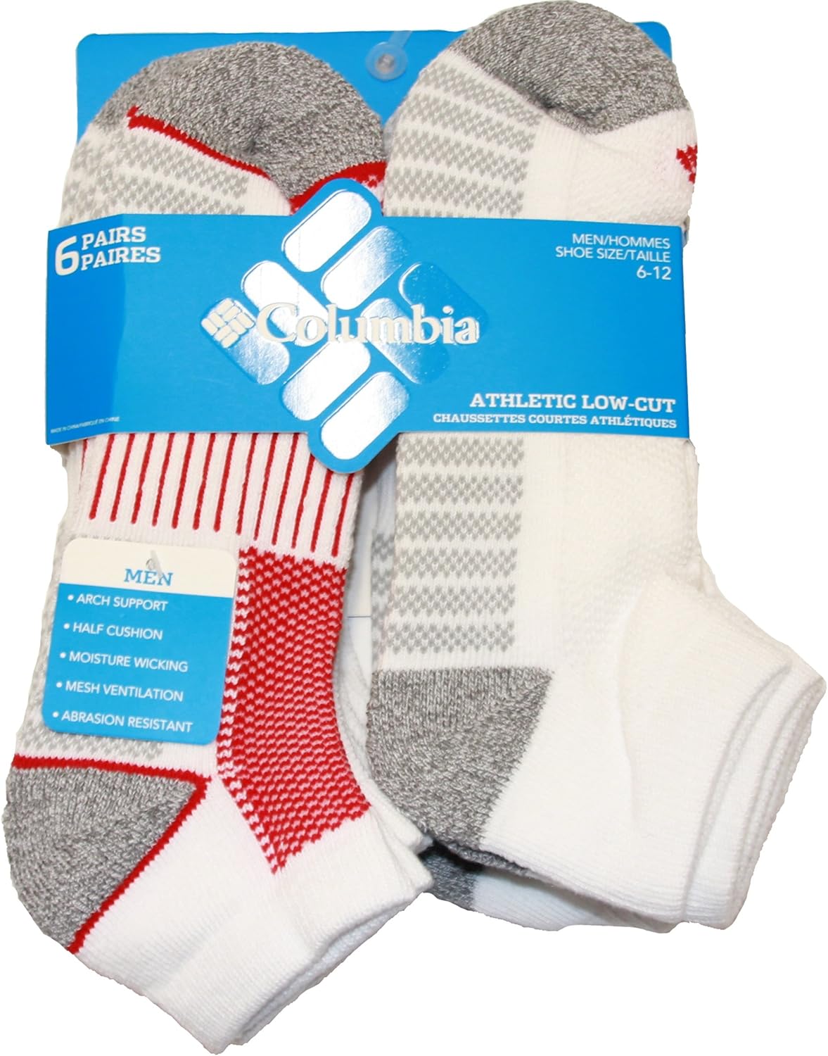 Columbia Мужские носки 1/2 Cushion Quarter Arch Support Poly Blend, 6 пар, White/Red
Columbia Мужские носки 1/2 Cushion Quarter Arch Support Poly Blend, 6 пар, White/Red