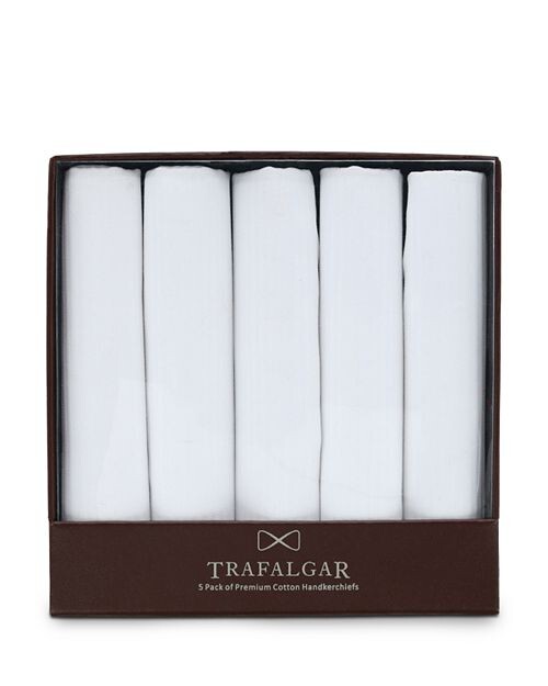 Носовые платки премиум-класса, 5 шт. в коробке Trafalgar, цвет White 
Носовые платки премиум-класса, 5 шт. в коробке Trafalgar, цвет White