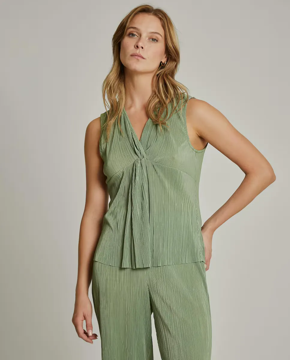 Женская майка с микроплиссировкой Trucco, зеленый 
Женская майка с микроплиссировкой Trucco, зеленый