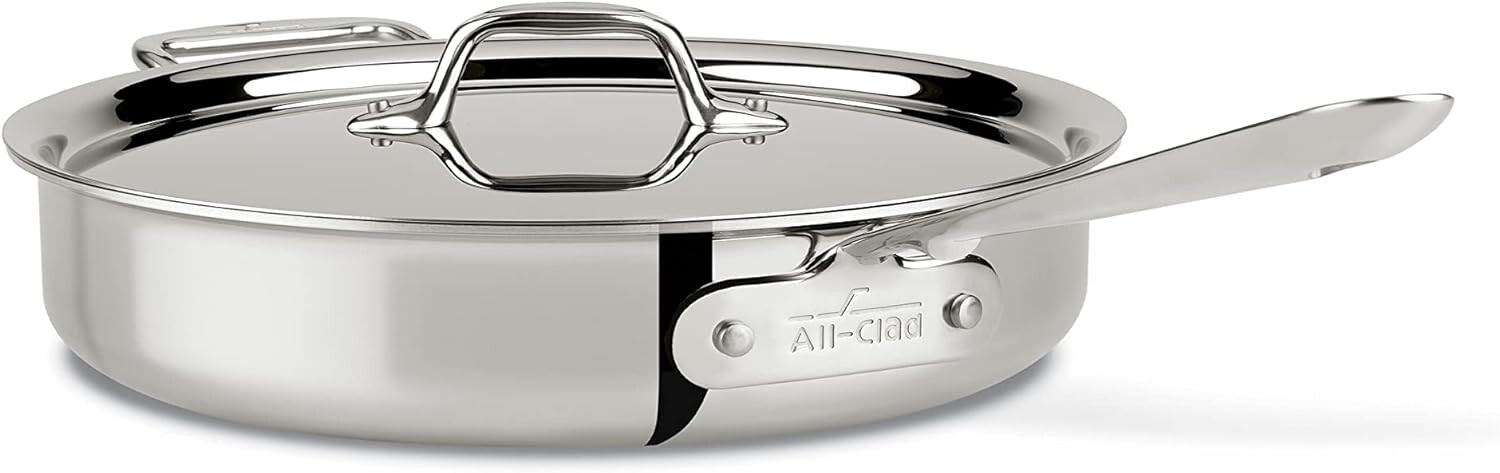 Трехслойный сотейник All-Clad D3 из нержавеющей стали с крышкой и ручкой, Silver
Трехслойный сотейник All-Clad D3 из нержавеющей стали с крышкой и ручкой, Silver
