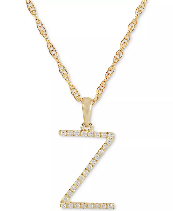Ожерелье с бриллиантом (1/10 карата) в форме инициала из 10-каратного золота, 16 дюймов + 2-дюймовый удлинитель Macy'S, z
Ожерелье с бриллиантом (1/10 карата) в форме инициала из 10-каратного золота, 16 дюймов + 2-дюймовый удлинитель Macy'S, z