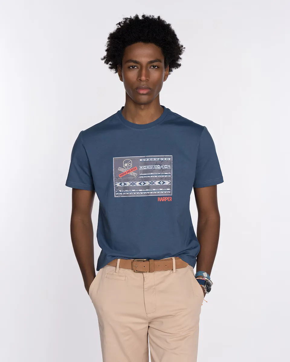 Мужская футболка с коротким рукавом и рисунком спереди Harper & Neyer, голубой
Мужская футболка с коротким рукавом и рисунком спереди Harper & Neyer, голубой