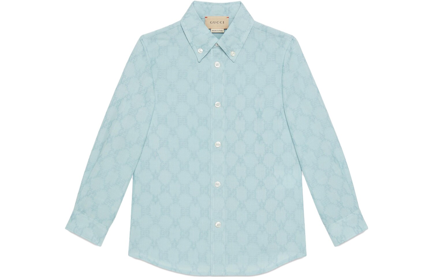 Детская рубашка Gucci, светло-голубой
Детская рубашка Gucci, светло-голубой