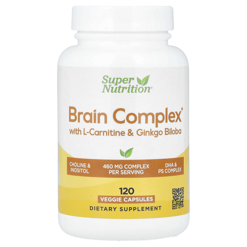 Super Nutrition, комплекс для здоровья мозга с L-карнитином и гинкго билоба, 120 растительных капсул
Super Nutrition, комплекс для здоровья мозга с L-карнитином и гинкго билоба, 120 растительных капсул