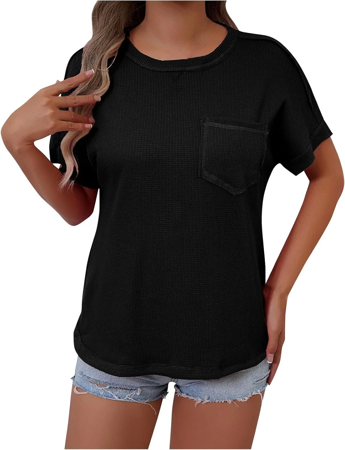 Топ с коротким рукавом и круглым вырезом Crochet Plain для женщин
Топ с коротким рукавом и круглым вырезом Crochet Plain для женщин