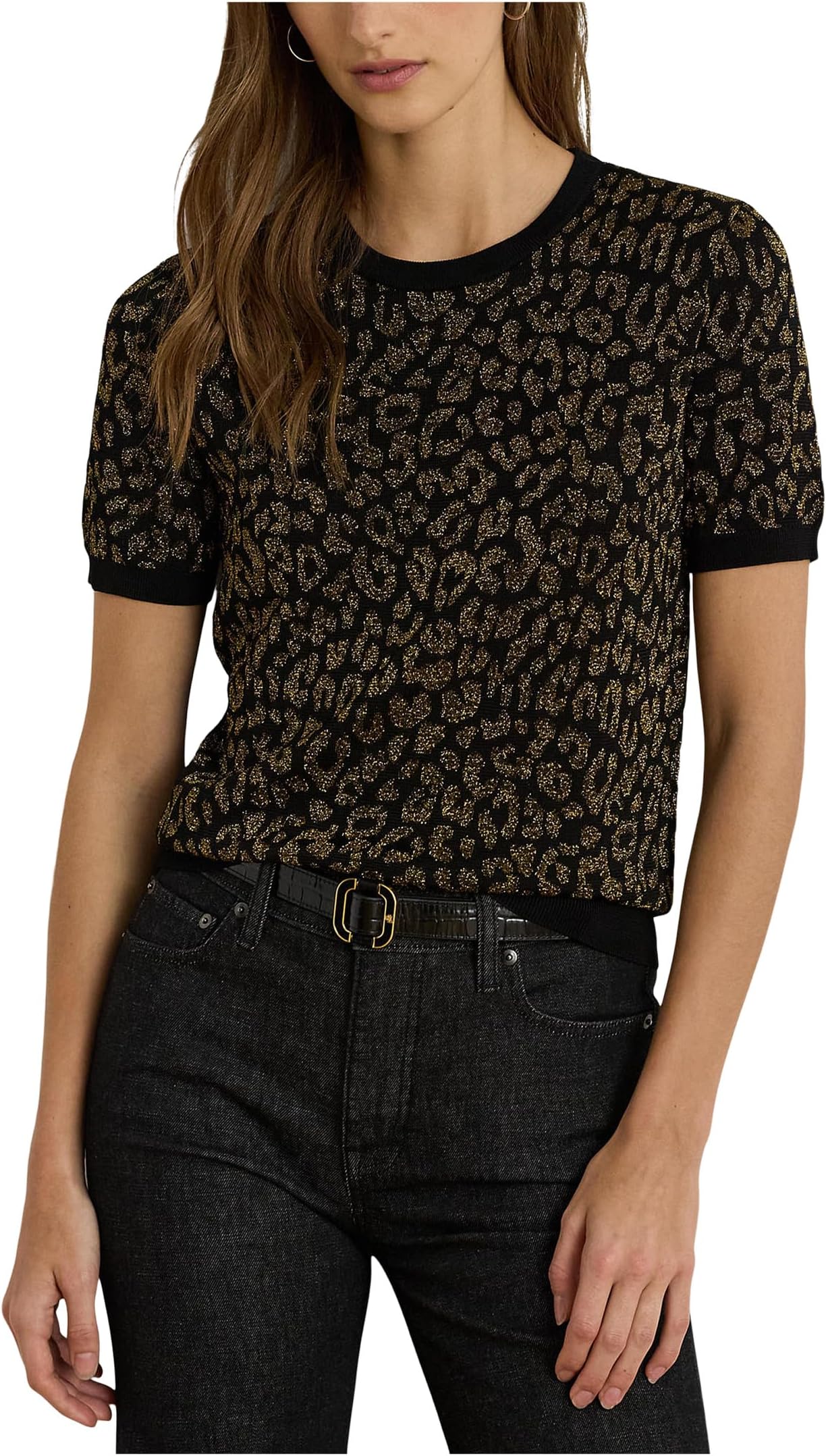 Свитер Lauren Ralph Lauren Women's Metallic Ocelot Short-Sleeve Sweater, Black/Relic Gold Multi
Свитер Lauren Ralph Lauren Women's Metallic Ocelot Short-Sleeve Sweater, Black/Relic Gold Multi