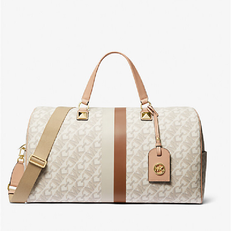 Сумка Michael Michael Kors Grayson Extra-Large Empire Signature Logo Stripe Weekender, бежевый/коричневый
Сумка Michael Michael Kors Grayson Extra-Large Empire Signature Logo Stripe Weekender, бежевый/коричневый