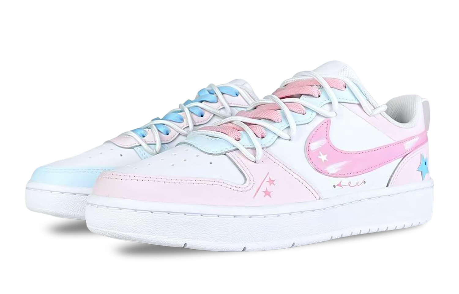Nike Парные детские скейтерские кроссовки Court Borough Mismatched Star Wish с противоскользящим покрытием и устойчивостью к истиранию, низкие, синие и розовые
Nike Парные детские скейтерские кроссовки Court Borough Mismatched Star Wish с противоскользящим покрытием и устойчивостью к истиранию, низкие, синие и розовые