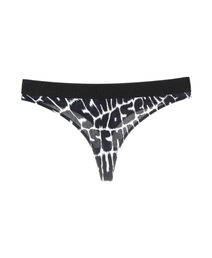 Черные хлопковые бразильские трусы с фантазийным принтом Moschino, черный
Черные хлопковые бразильские трусы с фантазийным принтом Moschino, черный