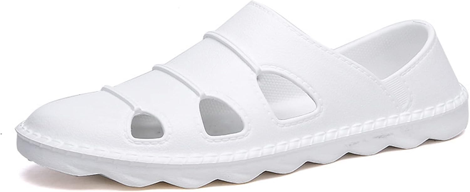 Мужские сандалии с вырезами из кожи, с закрытым носком и ремешком на пятку, рыбацкие, противоскользящие, для пляжа и Гавайев, удобные с мягкой подошвой, повседневные лоферы на легком ходу Cubicbee, белый
Мужские сандалии с вырезами из кожи, с закрытым носком и ремешком на пятку, рыбацкие, противоскользящие, для пляжа и Гавайев, удобные с мягкой подошвой, повседневные лоферы на легком ходу Cubicbee, белый