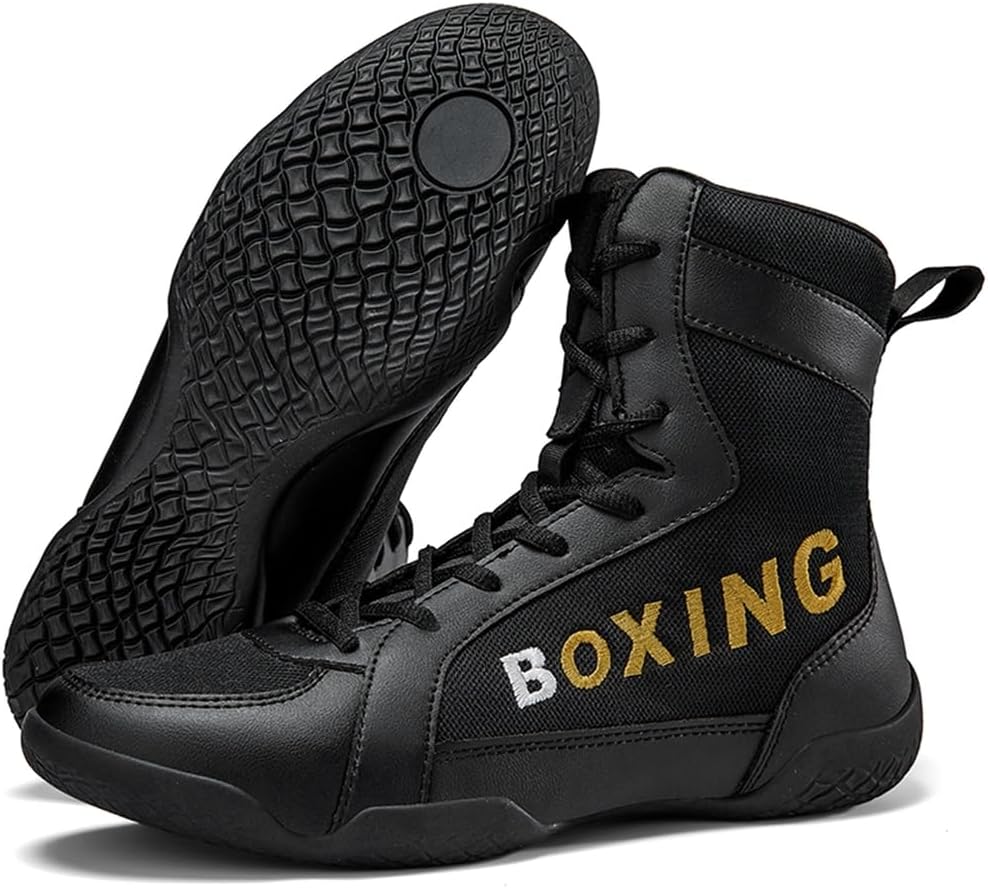 Мужские профессиональные боксерские ботинки, высокие борцовские кроссовки, дышащие боевые и тренировочные обувь для фитнеса, кикбоксинга и тхэквондо Hiuzylqx, черный
Мужские профессиональные боксерские ботинки, высокие борцовские кроссовки, дышащие боевые и тренировочные обувь для фитнеса, кикбоксинга и тхэквондо Hiuzylqx, черный
