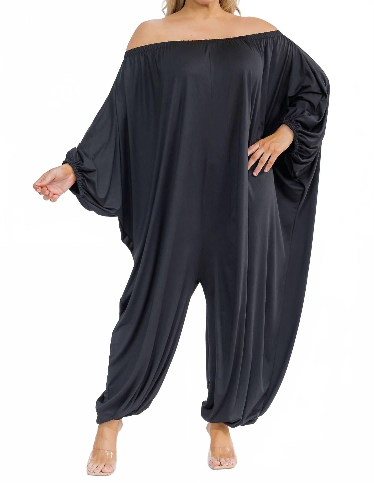 Karen T Design Комбинезон-шаровары с длинными рукавами - больших размеров, черный
Karen T Design Комбинезон-шаровары с длинными рукавами - больших размеров, черный