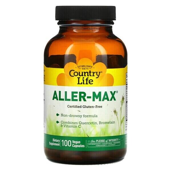 Aller-Max с кверцетином, бромелаином и витамином С, Country Life, 100 растительных капсул
Aller-Max с кверцетином, бромелаином и витамином С, Country Life, 100 растительных капсул