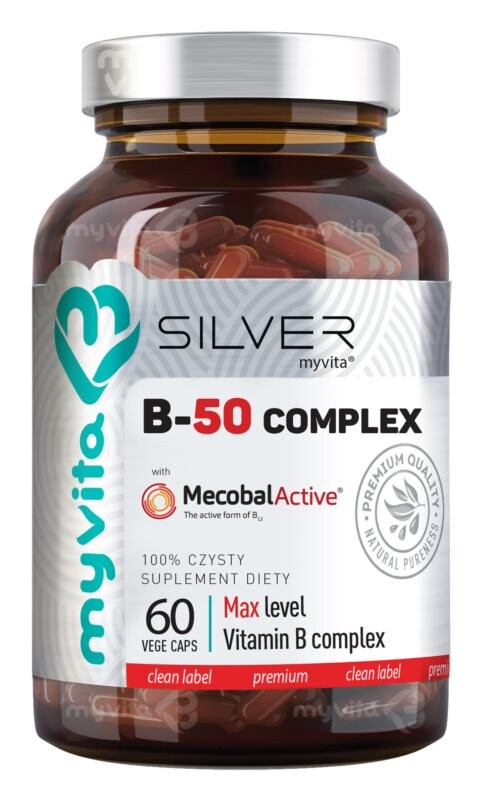Добавка для поддержания здоровья нервной системы MyVita Silver witamina B-50 complex
Добавка для поддержания здоровья нервной системы MyVita Silver witamina B-50 complex