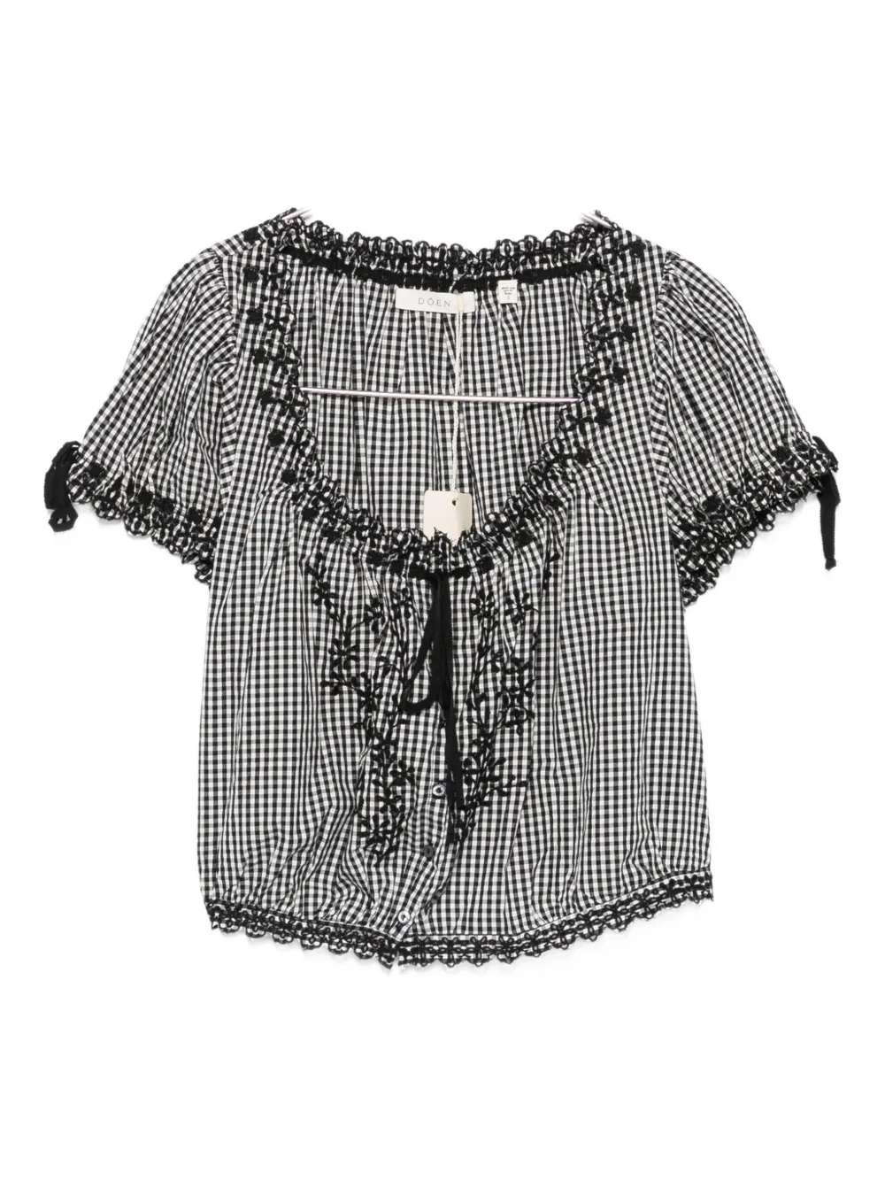 Укороченная блузка в клетку Nera в клетку DÔEN, черный
Укороченная блузка в клетку Nera в клетку DÔEN, черный
