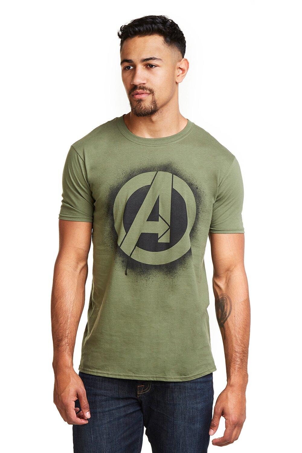 Хлопковая футболка с трафаретным логотипом Marvel, зеленый
Хлопковая футболка с трафаретным логотипом Marvel, зеленый