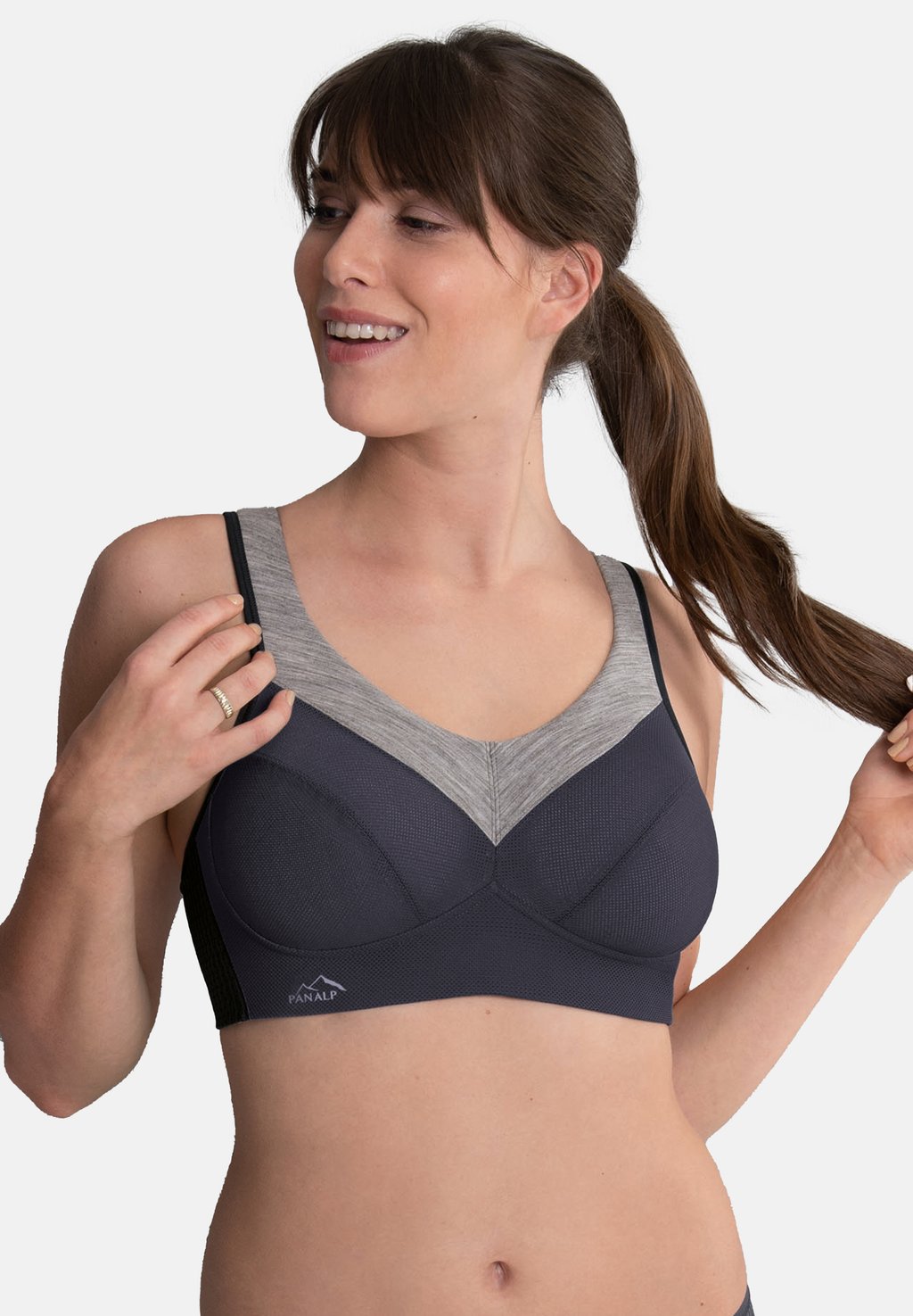 Спортивный бюстгальтер с легкой поддержкой PANALP Anita, серый 
Спортивный бюстгальтер с легкой поддержкой PANALP Anita, серый