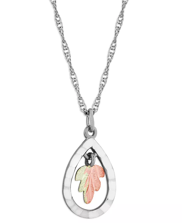 Ожерелье с подвеской в виде капли длиной 18 дюймов из стерлингового серебра с 12-каратным розовым и зеленым золотом Black Hills Gold, ss
Ожерелье с подвеской в виде капли длиной 18 дюймов из стерлингового серебра с 12-каратным розовым и зеленым золотом Black Hills Gold, ss