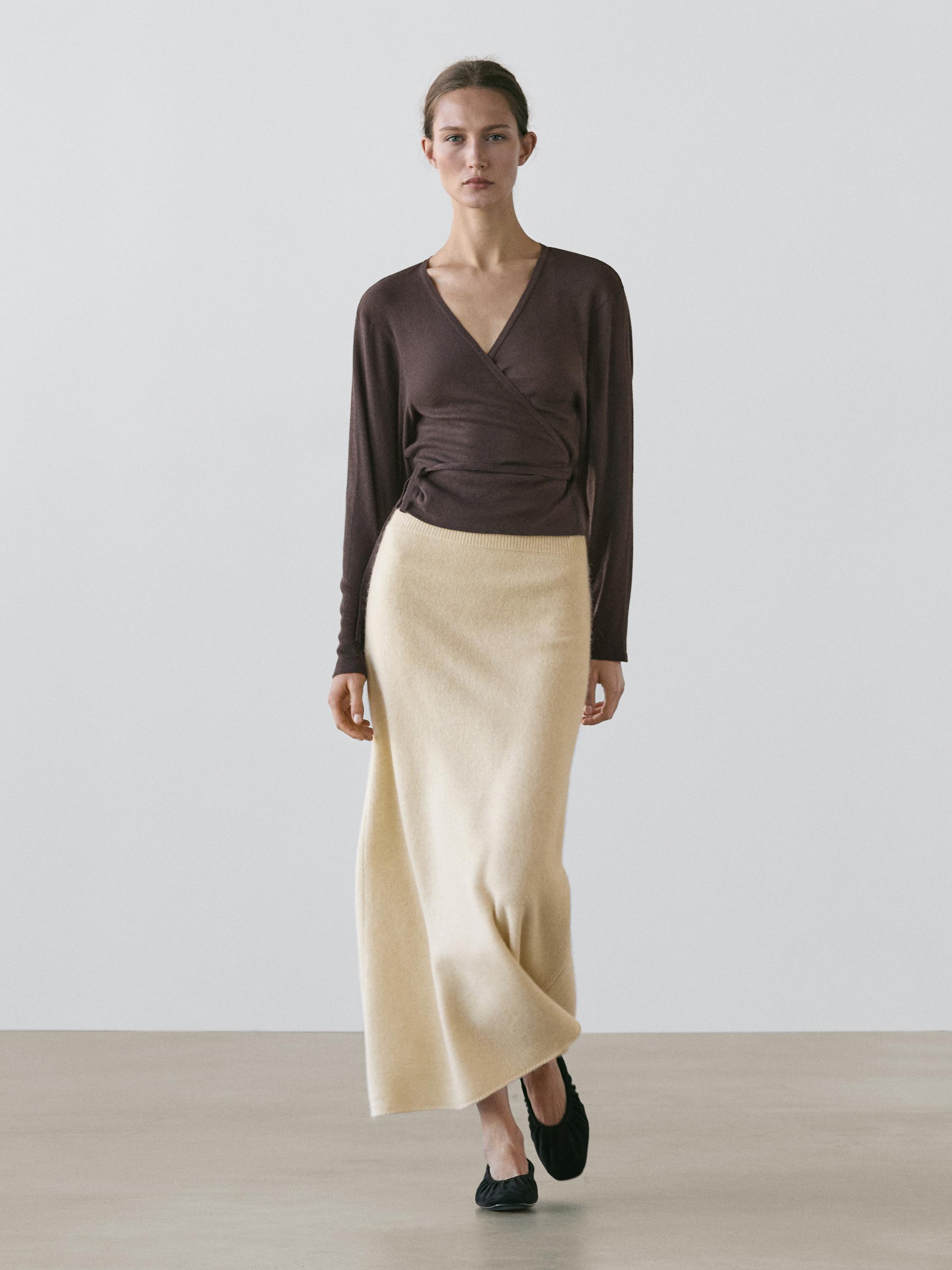 Вязаная миди-юбка из альпаки и шерсти Massimo Dutti, vanilla
Вязаная миди-юбка из альпаки и шерсти Massimo Dutti, vanilla