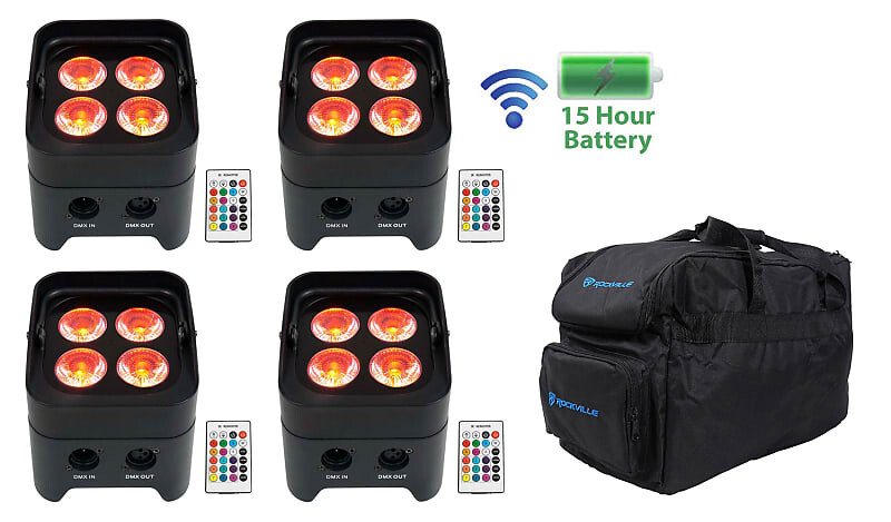 (4) Rockville BEST PAR 50 Перезаряжаемые прожекторы Par Wash Wireless DMX+RGBWA+UV+сумка (4) BEST PAR 50+RLB30
(4) Rockville BEST PAR 50 Перезаряжаемые прожекторы Par Wash Wireless DMX+RGBWA+UV+сумка (4) BEST PAR 50+RLB30