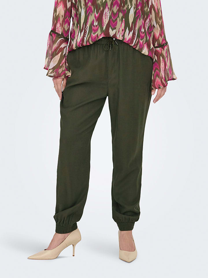 Спортивные штаны ONLY Carmakoma, хаки 
Спортивные штаны ONLY Carmakoma, хаки