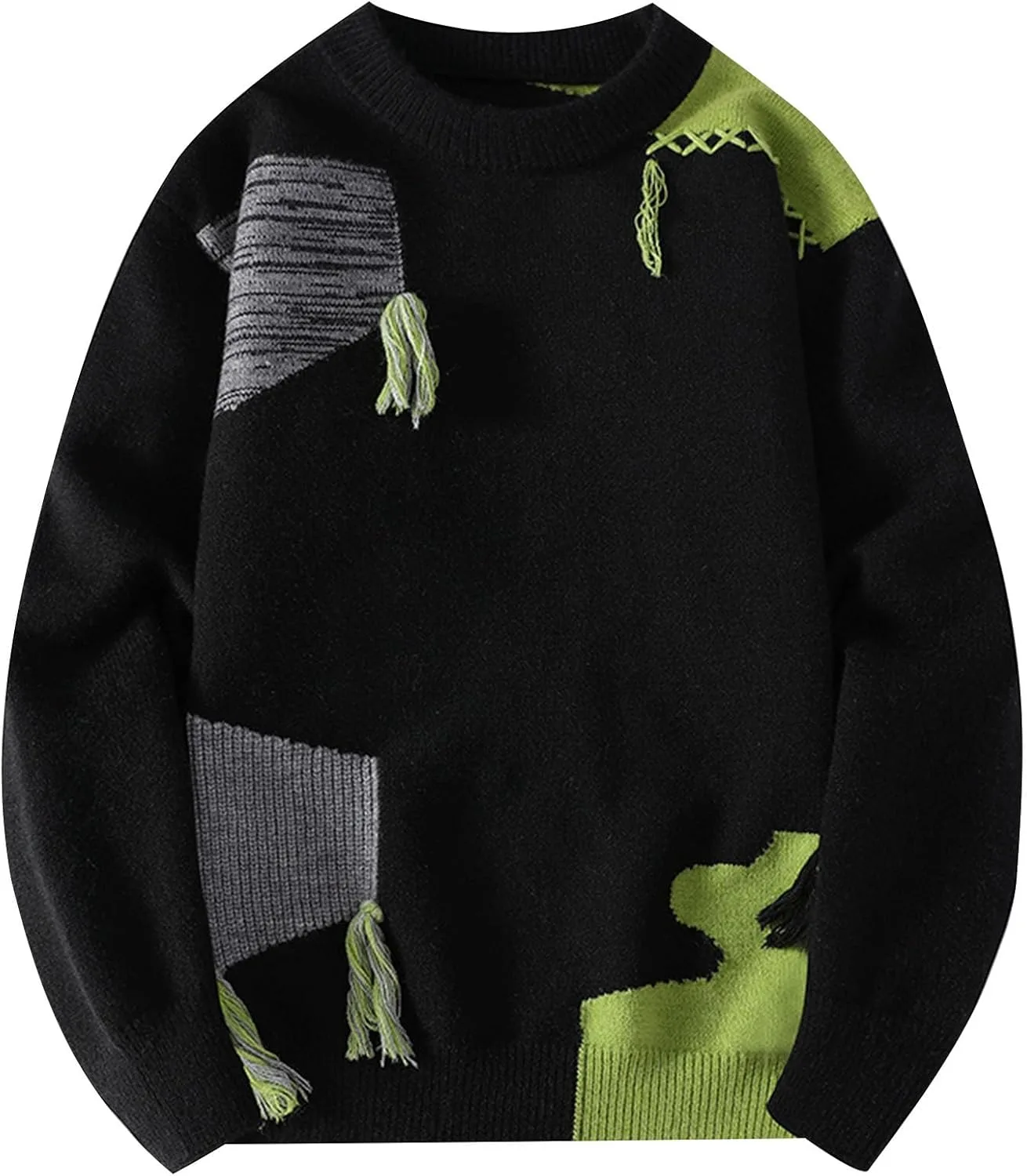 Мужской свитер с цветными блоками и аппликацией
Мужской свитер с цветными блоками и аппликацией