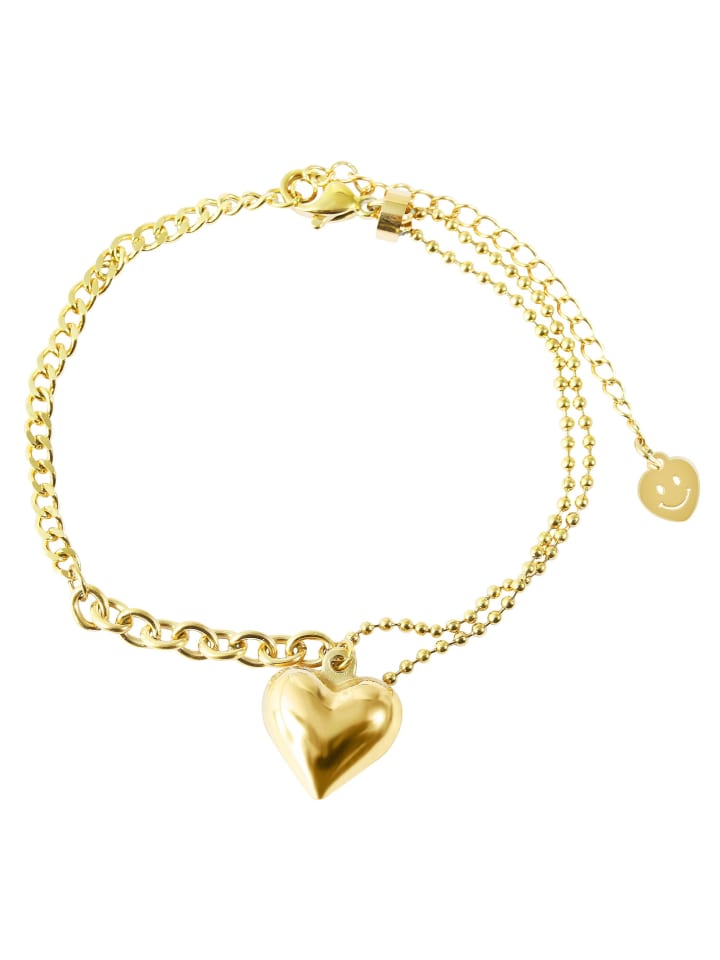 Adeliás Женский браслет в форме сердца из нержавеющей стали, 17 см, золотой
Adeliás Женский браслет в форме сердца из нержавеющей стали, 17 см, золотой