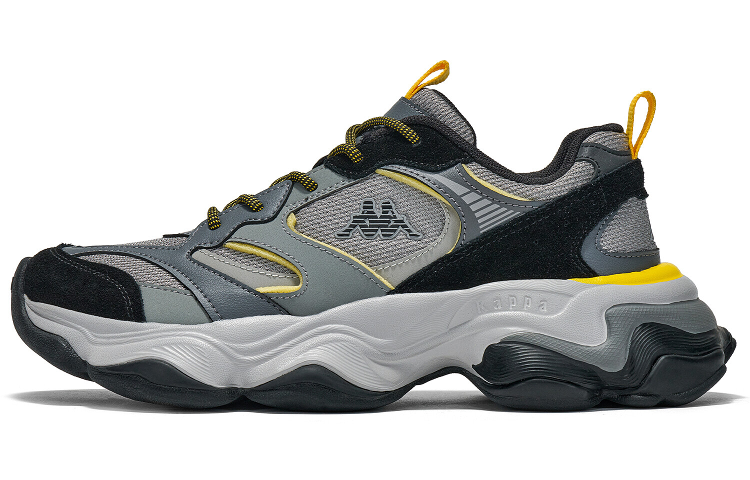 Кроссовки мужские низкие черный/серый/желтый Kappa
Кроссовки мужские низкие черный/серый/желтый Kappa