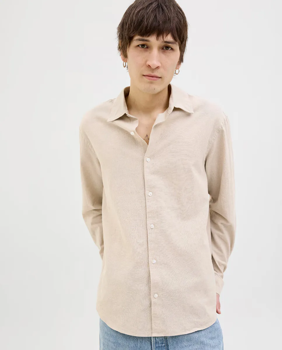 Простая мужская рубашка с длинными рукавами Jack & Jones, бежевый
Простая мужская рубашка с длинными рукавами Jack & Jones, бежевый