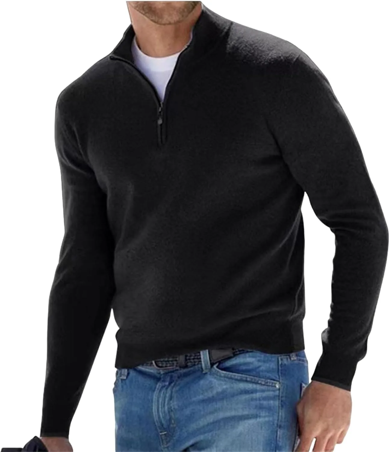 Wankang мужской свитер с четверть-молнией, длинным рукавом и воротником-стойкой
Wankang мужской свитер с четверть-молнией, длинным рукавом и воротником-стойкой