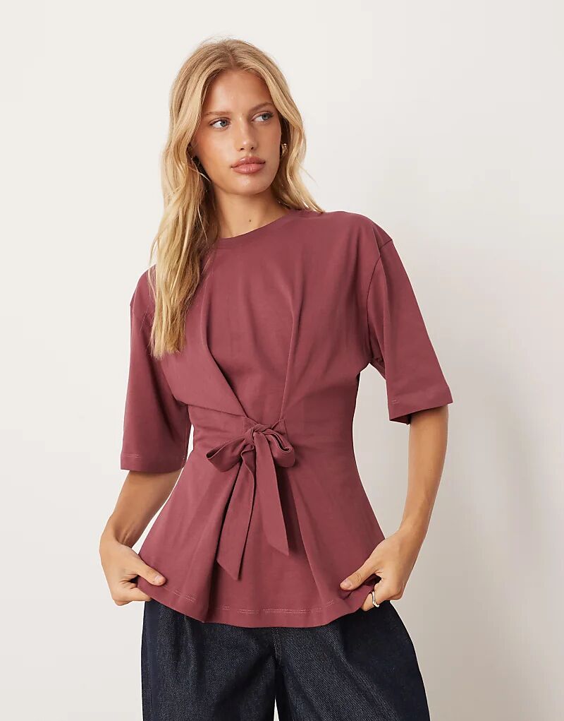 Футболка свободного кроя ASOS DESIGN с завязкой на талии, темно-розового цвета
Футболка свободного кроя ASOS DESIGN с завязкой на талии, темно-розового цвета