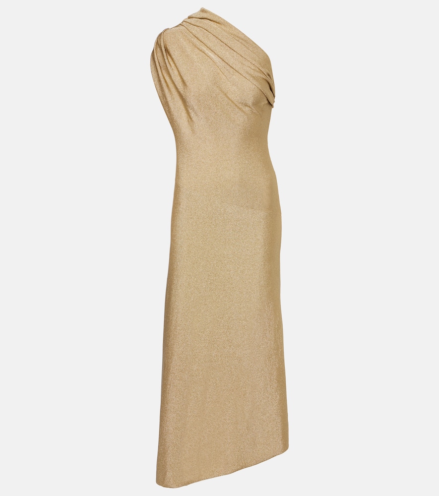Платье миди Coast с одним плечом из ламе Khaite, Gold
Платье миди Coast с одним плечом из ламе Khaite, Gold