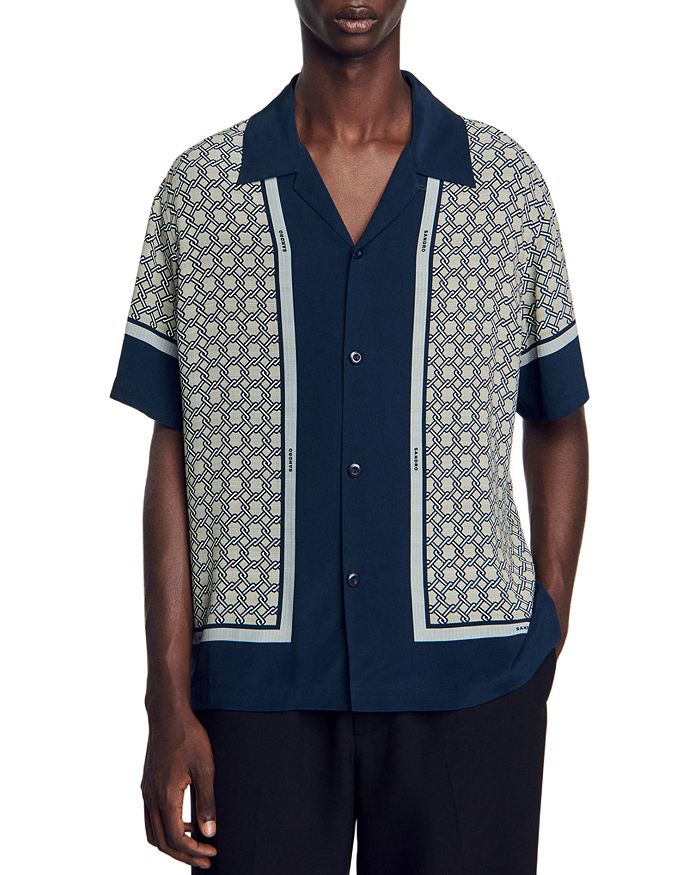 Короткий рукав, рубашка с принтом Sandro, синий
Короткий рукав, рубашка с принтом Sandro, синий