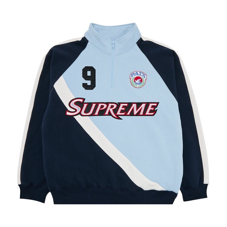 Толстовка Supreme Equipé Half Zip Sweatshirt, синий 
Толстовка Supreme Equipé Half Zip Sweatshirt, синий